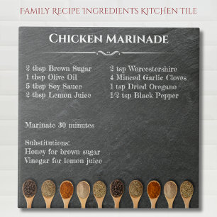 Family Recipe Ingredients and Notes Kitchen Tile