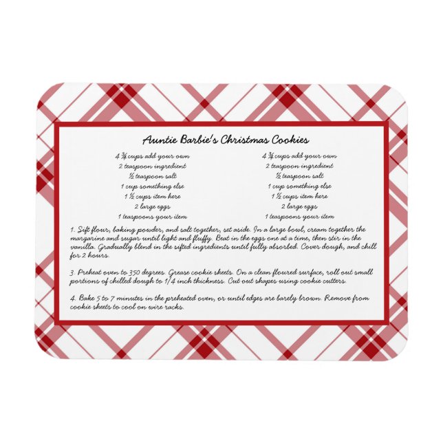 Family Recipe Keepsake Christmas Magnet (Horizontal)