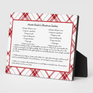 Family Recipe Keepsake Christmas Plaque