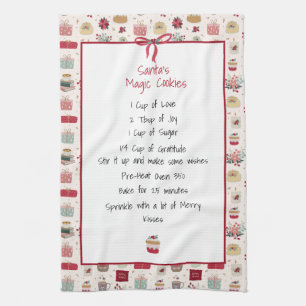 Family Recipe Keepsake Christmas  Tea Towel