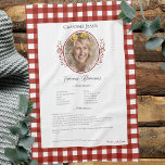 Family Recipe Keepsake Photo Gingham Tea Towel<br><div class="desc">Keepsake family recipe tea towel. Share uncle Jim's chilli recipe or great aunt Aggie's all time favourite thanksgiving casserole dish. Elegant and simple template design can easily be adjusted to share your family recipes as mother's day, birthday, or Christmas gifts. Custom family name with initials. Colours can be changed. Great...</div>