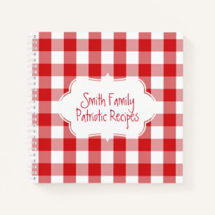 Family Recipe Red and White Buffalo Plaid Notebook