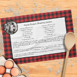 Family Recipe Red Black Plaid Holiday Photo Tea Towel<br><div class="desc">Customise this Family Recipe Red Black Plaid Holiday Photo kitchen towel gift idea to celebrate one of your favourite people. This personalised gift makes a birthday gift or Christmas gift. Family and friends will love this Family Recipe Red Black Plaid Holiday Photo kitchen towel gift idea. It's easy to personalise...</div>