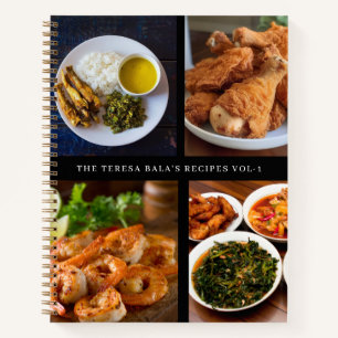 Family Recipes Black Photo Collection Notebook