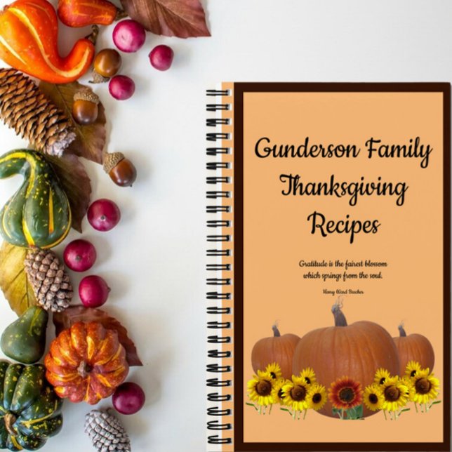 Family Recipes | Pumpkins and Sunflowers | Quote Notebook (Creator Uploaded)