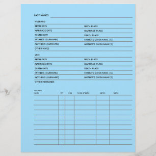 Family Records Genealogy Scrapbook