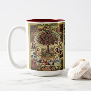 Family Records Tree Personalise Two-Tone Coffee Mug