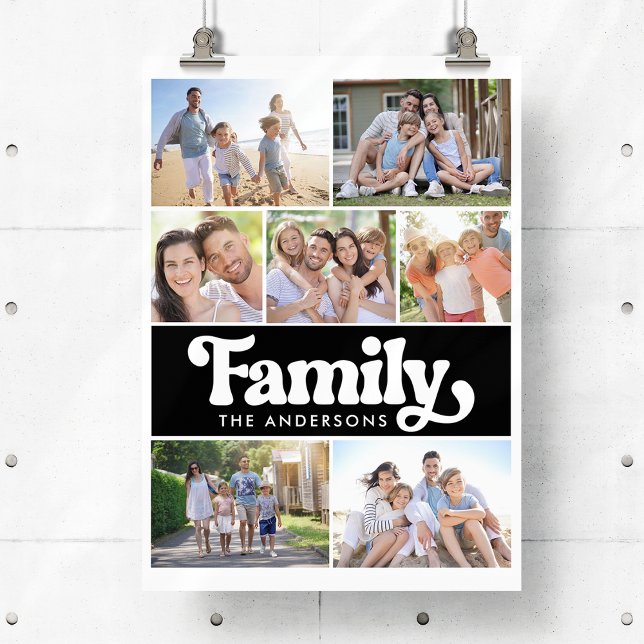 Family Retro Typography Photo Collage Poster (Creator Uploaded)