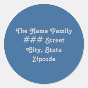 Family return address label - personalise info