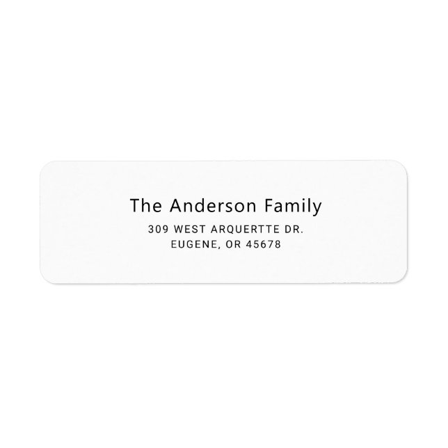 Family Return Address Labels (Front)