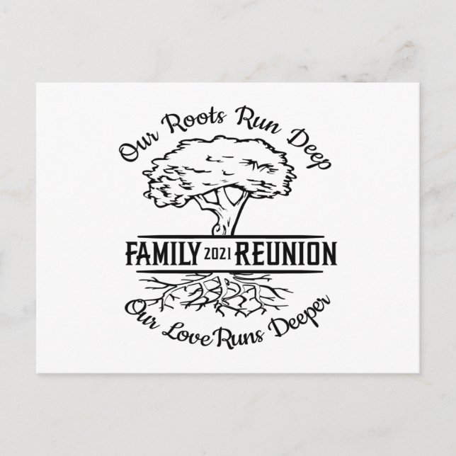 Family Reunion 2021 Our Roots Run Deep Tree Postcard (Front)