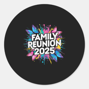 Family Reunion 2025 Colourful Butterflies Idea Lov Classic Round Sticker