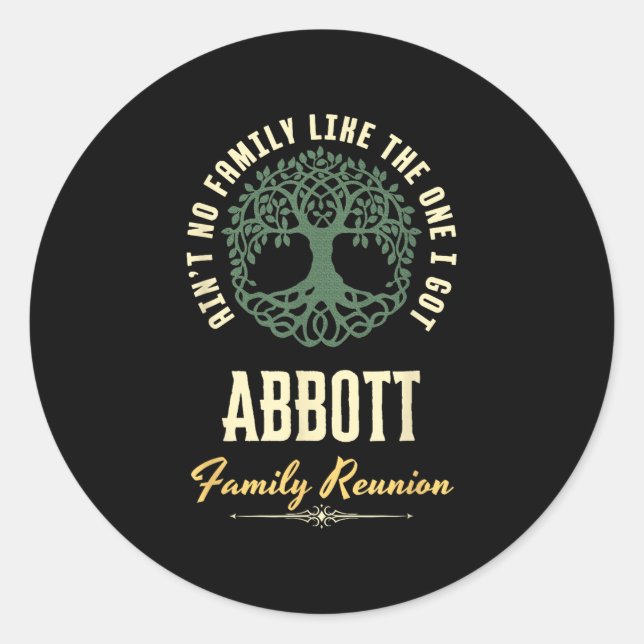 Family Reunion 2025 Matching Design - Abbott - Cop Classic Round Sticker (Front)