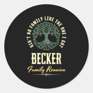 Family Reunion 2025 Matching Design - Becker  Classic Round Sticker