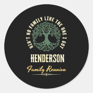 Family Reunion 2025 Matching Design - Henderson  Classic Round Sticker