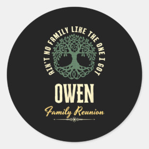 Family Reunion 2025 Matching Design - Owen  Classic Round Sticker