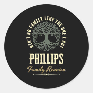 Family Reunion 2025 Matching Design - Phillips  Classic Round Sticker