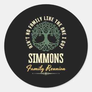 Family Reunion 2025 Matching Design - Simmons  Classic Round Sticker