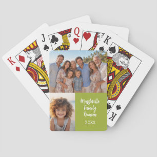 Family Reunion 2 Photo collage - green Playing Cards
