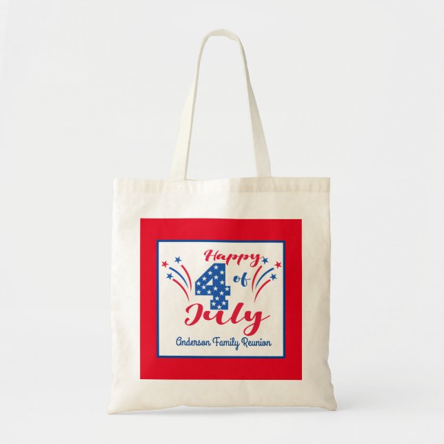 Family Reunion 4th of July Party Celebration Tote Bag (Front)
