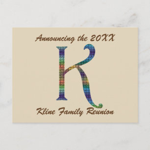 Family Reunion Announcement Invitation Letter K Postcard