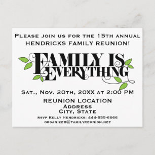 Family Reunion announcement Postcard