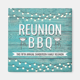 Family Reunion Annual BBQ Barbecue Rustic Magnet