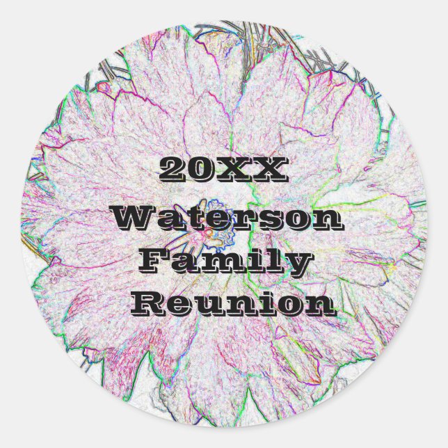 Family Reunion Artisitc Flower Pink Envelope Seal (Front)