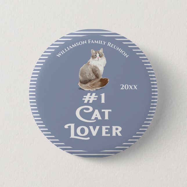 Family Reunion Award Cat 6 Cm Round Badge (Front)