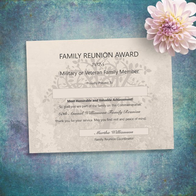 Family Reunion Award for Military or Veteran (Creator Uploaded)
