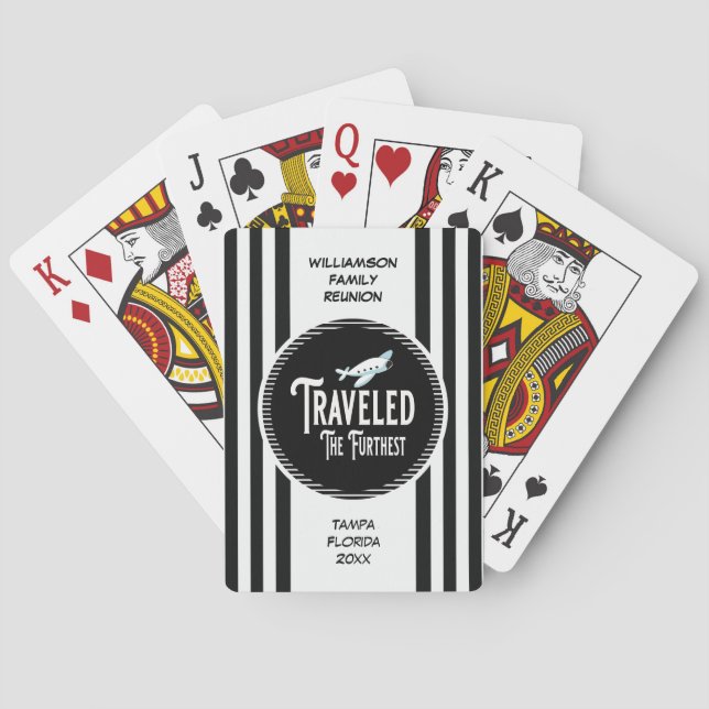 Family Reunion Award Travelled The Furthest Plane Playing Cards (Back)