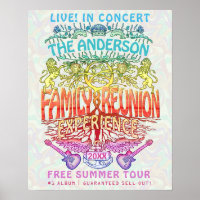 Family Reunion Band Concert Welcome Neon Retro 70s