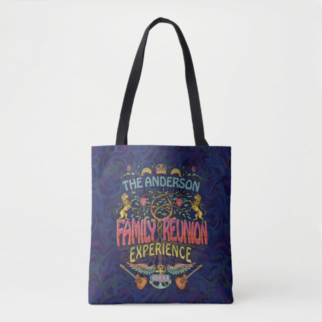 Family Reunion Band Retro 70s Concert Logo Custom Tote Bag (Front)