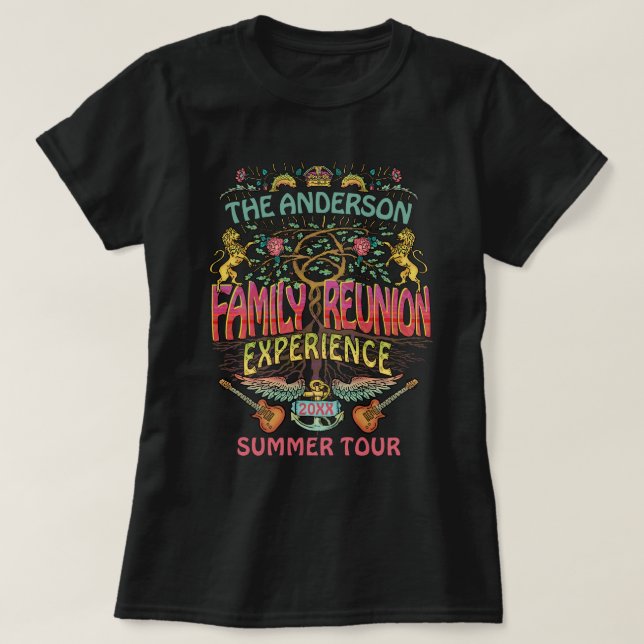 Family Reunion Band Retro 70s Concert Logo Name T-Shirt (Design Front)