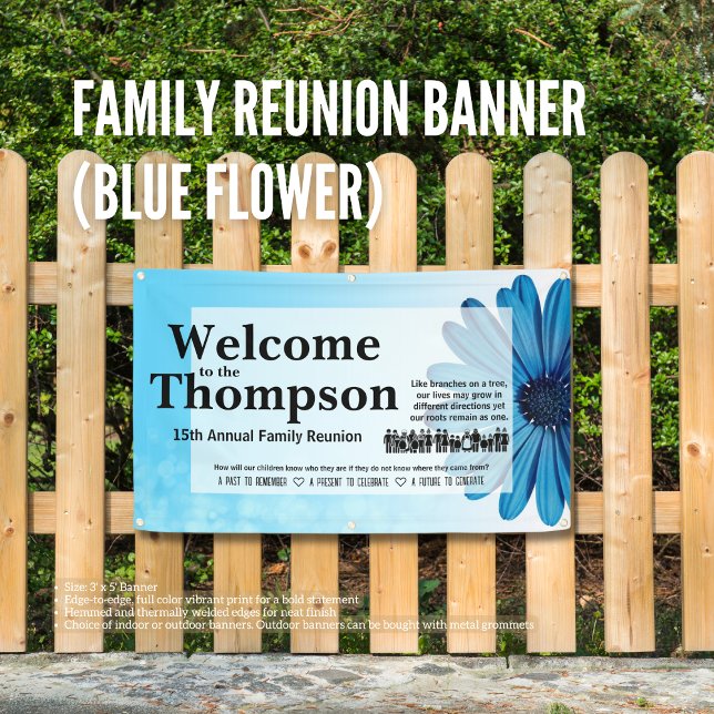 Family Reunion Banner (Blue Flower)  (Birthday Depot
Family Reunion Banner (Blue Flower))