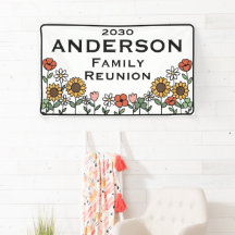Family Reunion Banner Custom Sunflower Floral