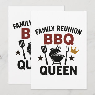 Family Reunion BBQ Queen   Funny Grill Shirt Announcement