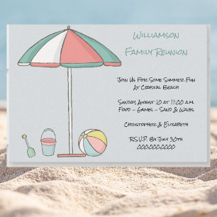 Family Reunion Beach Party Invitation