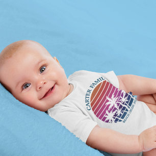 Family Reunion Beach Vacation Palm Tree Custom Baby Bodysuit