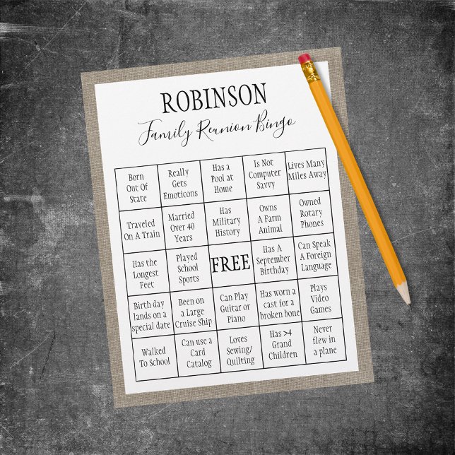 Family Reunion Bingo Game | Burlap (Creator Uploaded)
