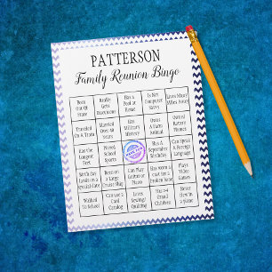 Family Reunion Bingo Game Chevron