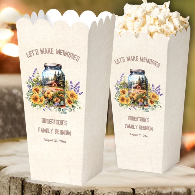 Family Reunion Birthday Forest Cabin Popcorn Favour Box (Family Reunion Birthday Forest Cabin Popcorn Favor Boxes)