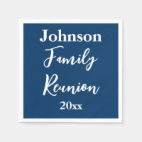 Family Reunion Blue and White Name Year Template
