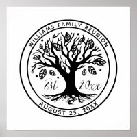 Family Reunion Boho Tree Monogram Name