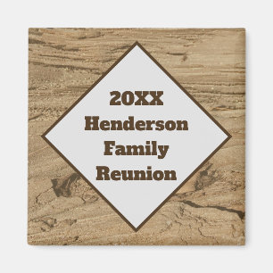 Family Reunion Brown Wood Grain Keepsake Magnet