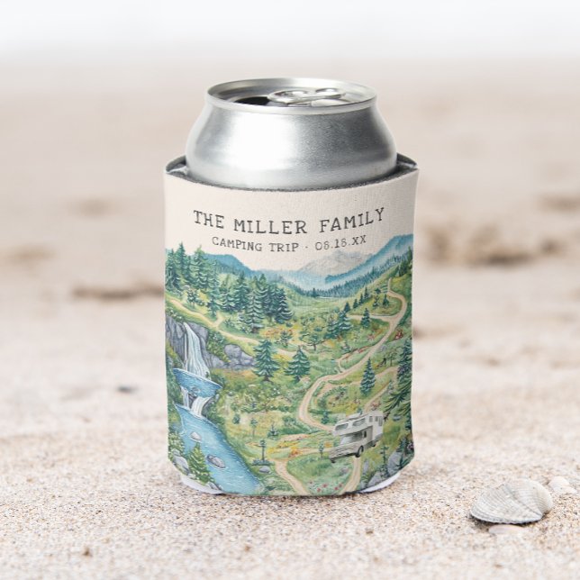 Family Reunion Camping Road Trip Personalised  Can Cooler (Creator Uploaded)