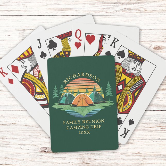 Family Reunion Camping Trip Green Playing Playing Cards (Creator Uploaded)
