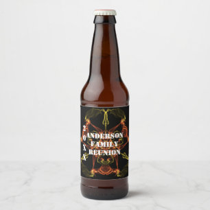 Family Reunion Celebration Bright Celestial Event Beer Bottle Label