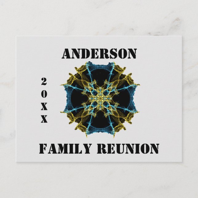 Family Reunion Celestial Abstract Announcement Postcard (Front)