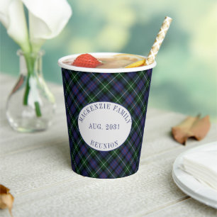 Family Reunion Clan MacKenzie Tartan Plaid Custom Paper Cups